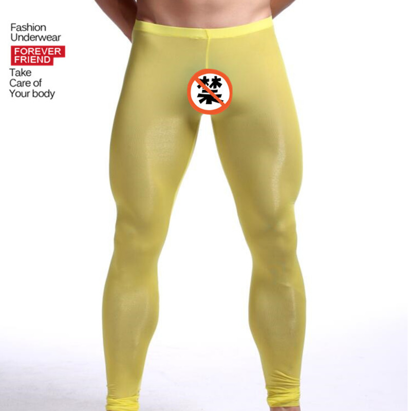 Thermal Base Layer - Herren-Leggings aus Eisseide, elastische, figurformende Yoga-Unterhose,