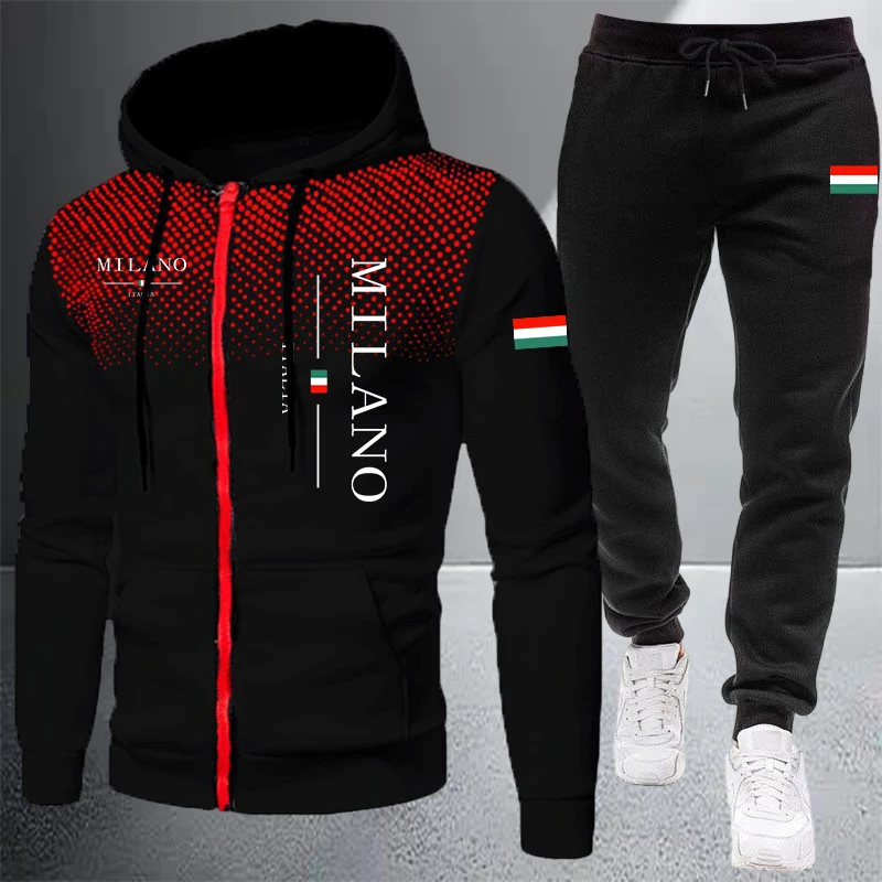 Winter Cloth - 2026 Hochwertige Herrenbekleidung Reißverschluss-Kapuzenpullover Sport-Jogginganzug Herbst-Winter