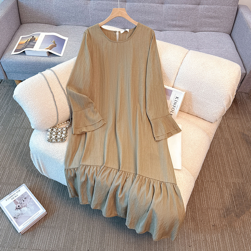 Winter Clothing Plus Size - Elegante Vintage O-Ausschnitt solide Langarm Fairycore