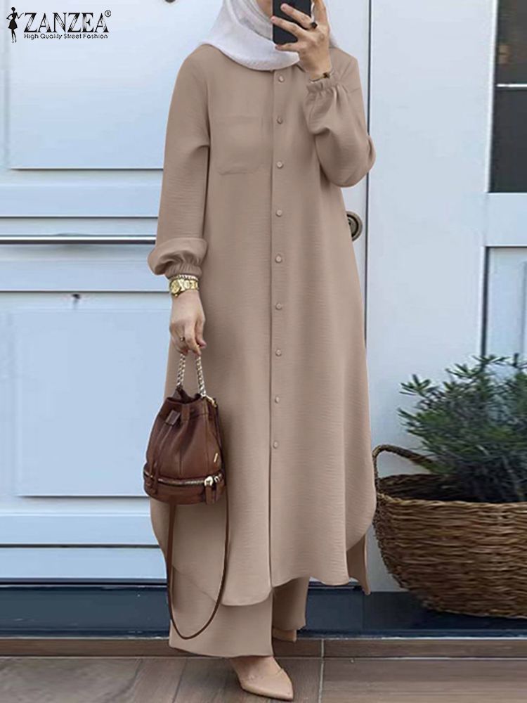 Winter Clothing Dubai - ZANZEA Mode 2 stücke Frauen Muslimischen