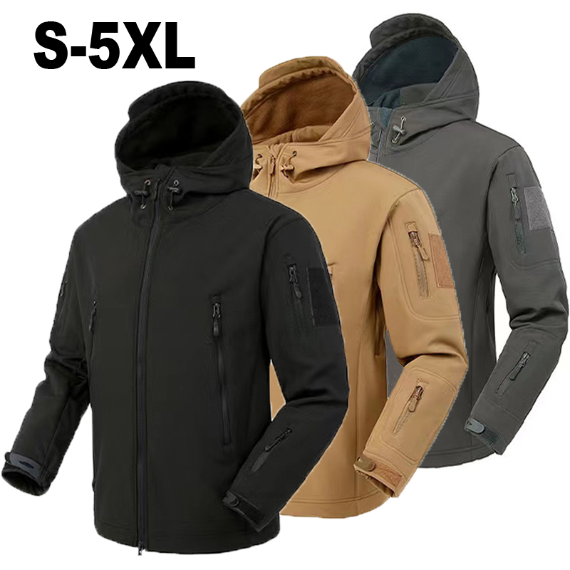 Windproof Jacket Softshell - Männer Herbst Winter SoftShell Fleece Jacken