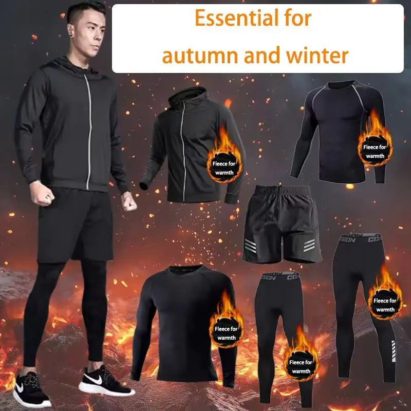 Thermal Base Layer - 2025 Outdoor-Sport-Set für Herren, 6-teilig, mit