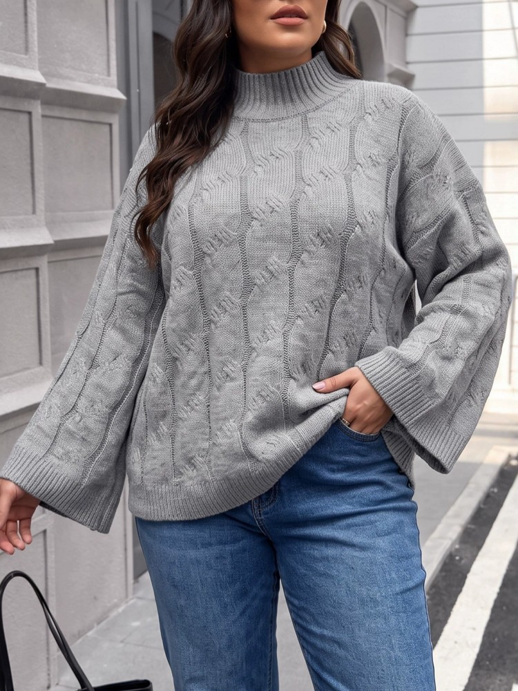 Damen Übergröße Lässiger Gestr – Winter Clothing Plus Size Bewertung und Preis