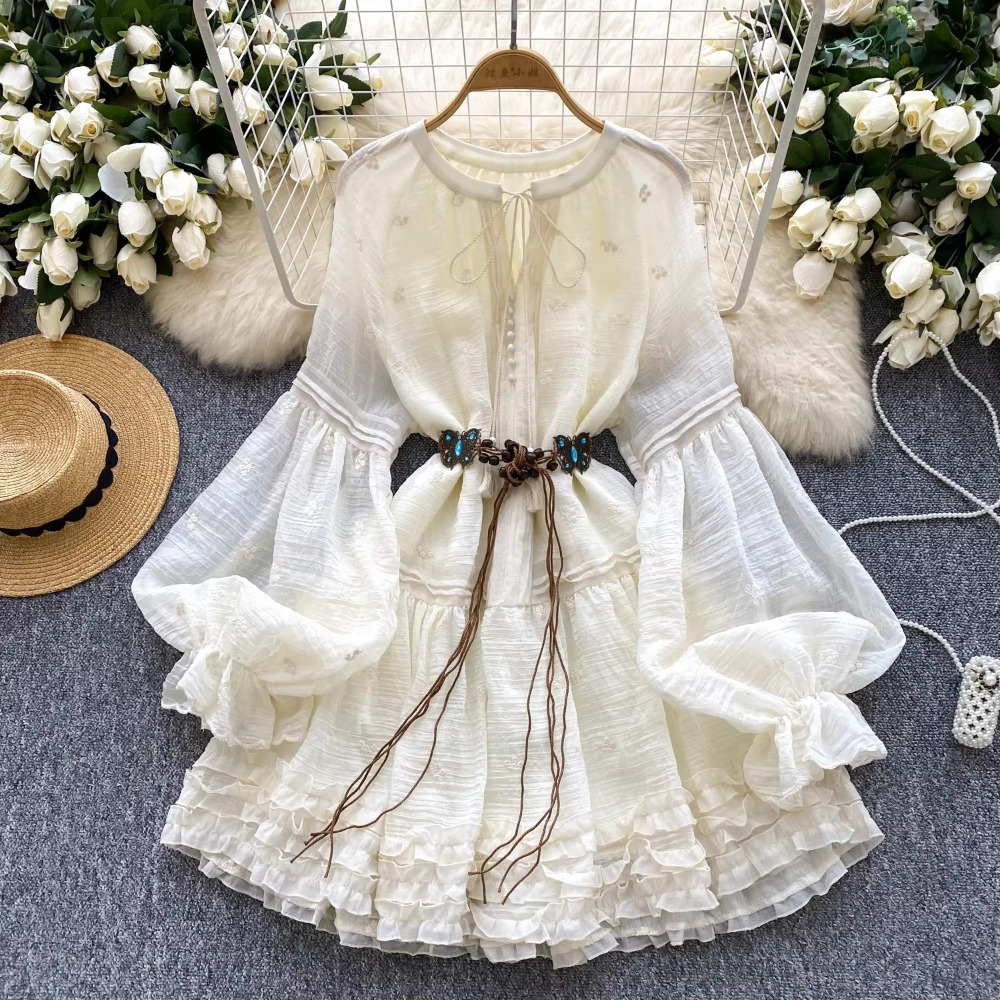 Süße bestickte O-Ausschnitt-Sc – Winter Clothing Dress Up Bewertung und Preis