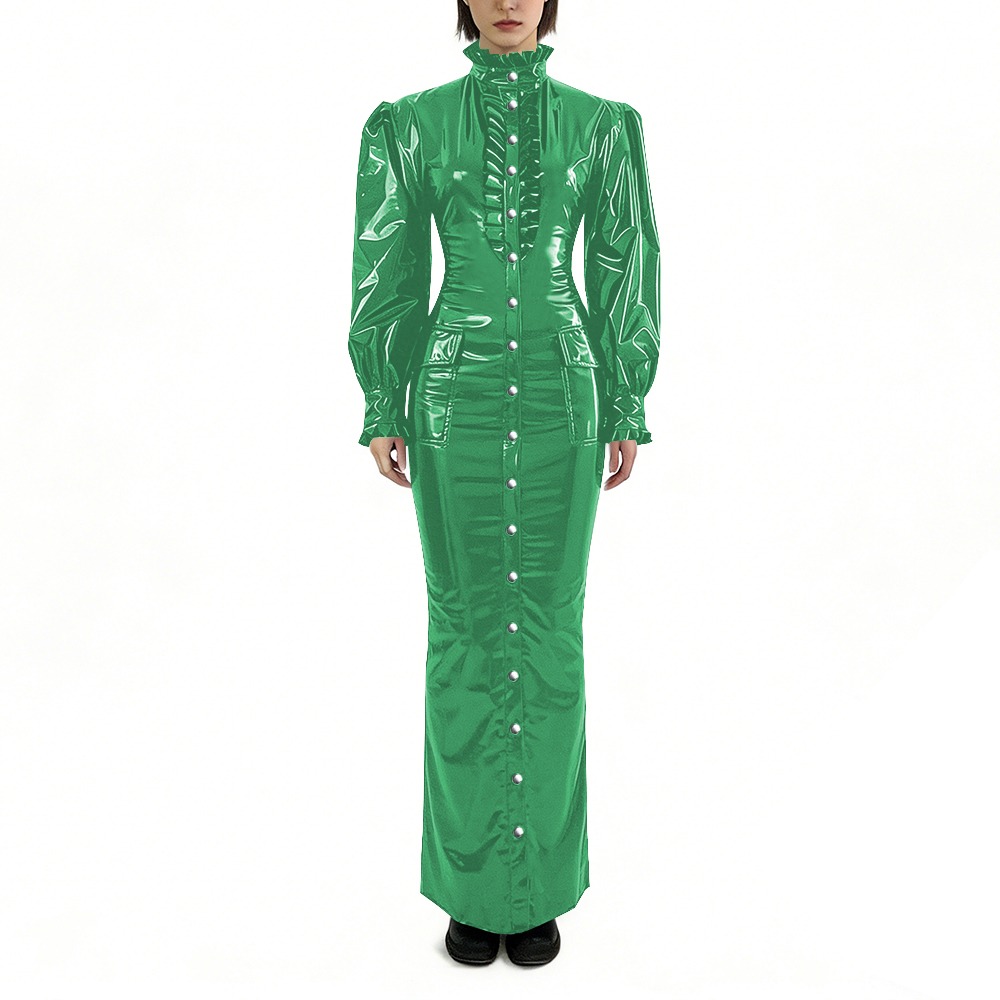 Glänzendes PVC Langes Bleistif – Winter Clothing Plus Size Bewertung und Preis