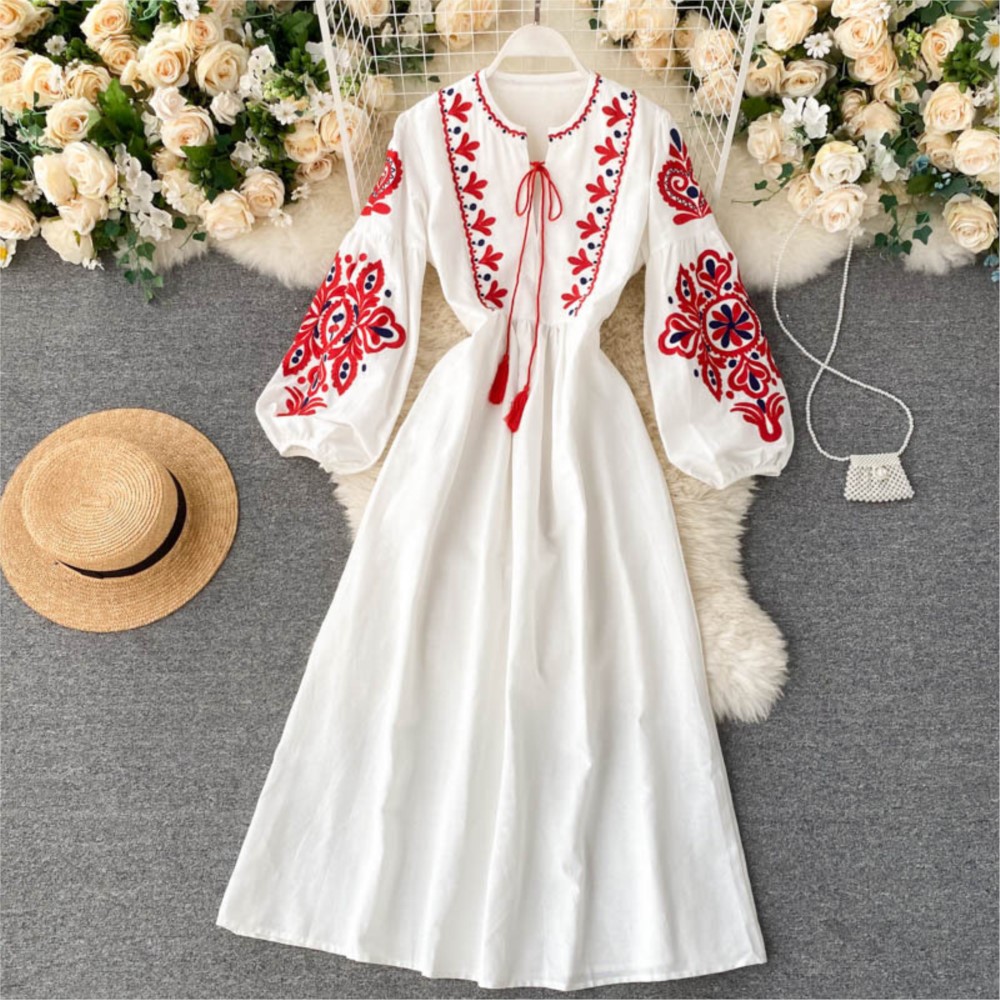 Lose Kleid Gestickte Blumen Te – Winter Clothing Dress Up Bewertung und Preis