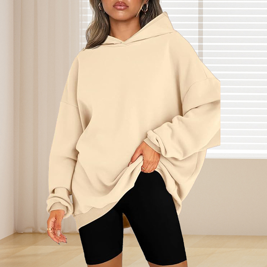 Einfarbiger Basic-Hoodie in Üb – Winter Clothing Plus Size Bewertung und Preis