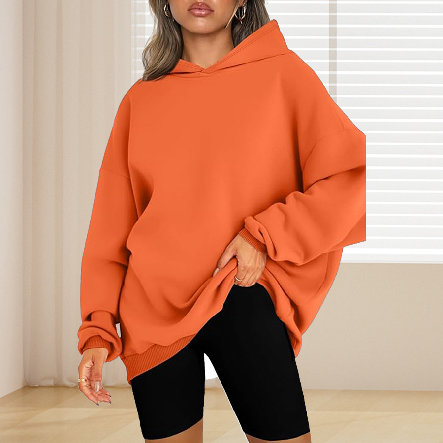 Einfarbiger Basic-Hoodie in Üb – Winter Clothing Plus Size Bewertung und Preis