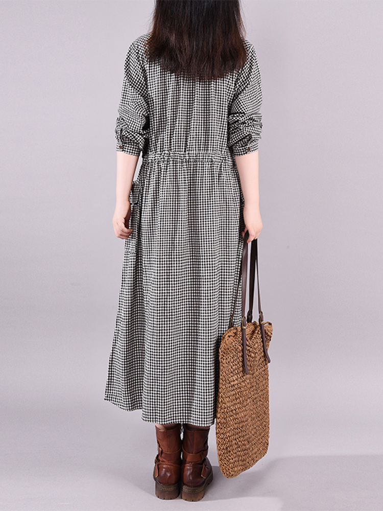 Mode Vintage Kleid Plaid Korde – Winter Clothing Drawing Bewertung und Preis